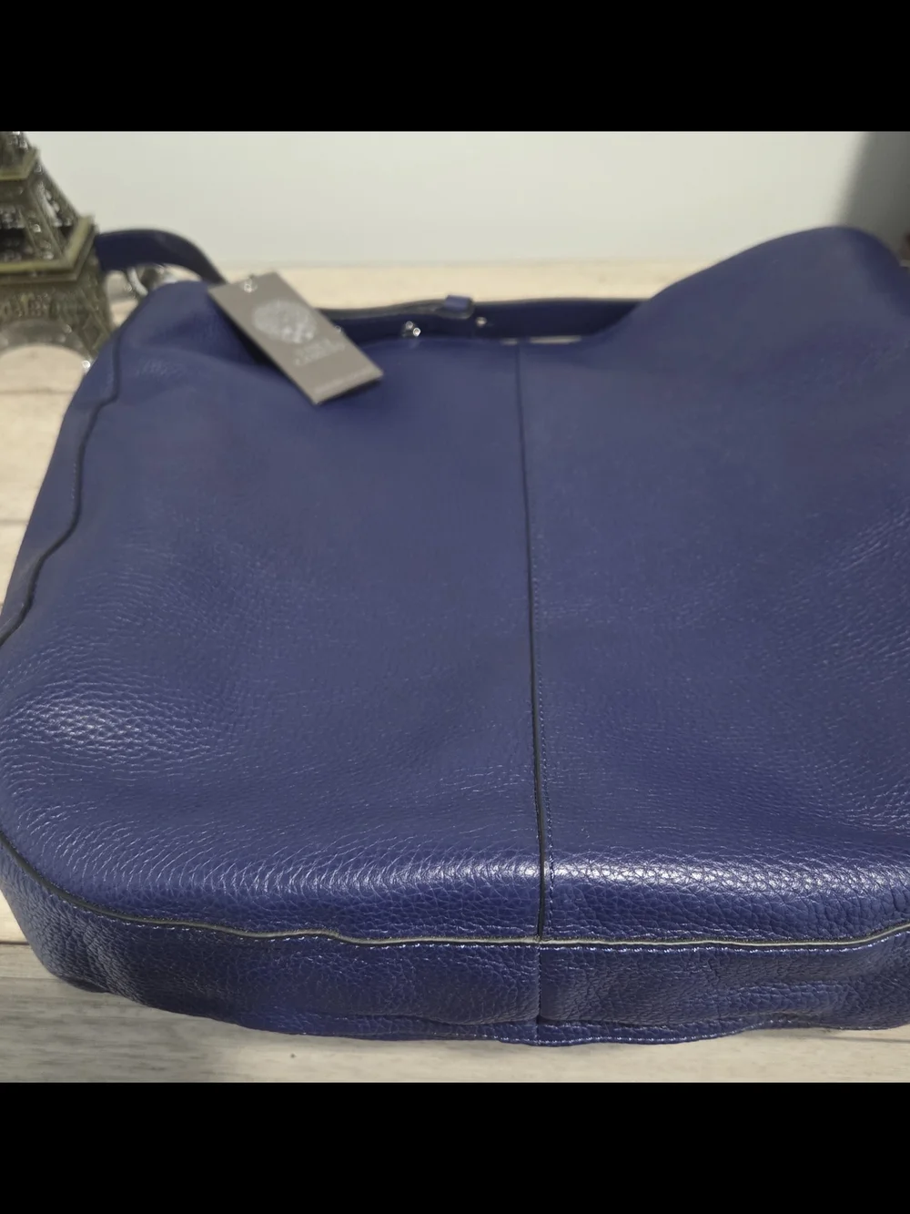 Vince Camuto Navy Leather Hobo Bag 22 in long, 16 in wide